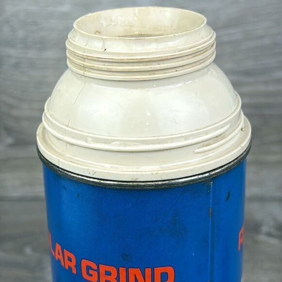 Vintage Maxwell House Coffee Thermos Blue w/ Lid & Cup Made in USA - Picture 9 of 11